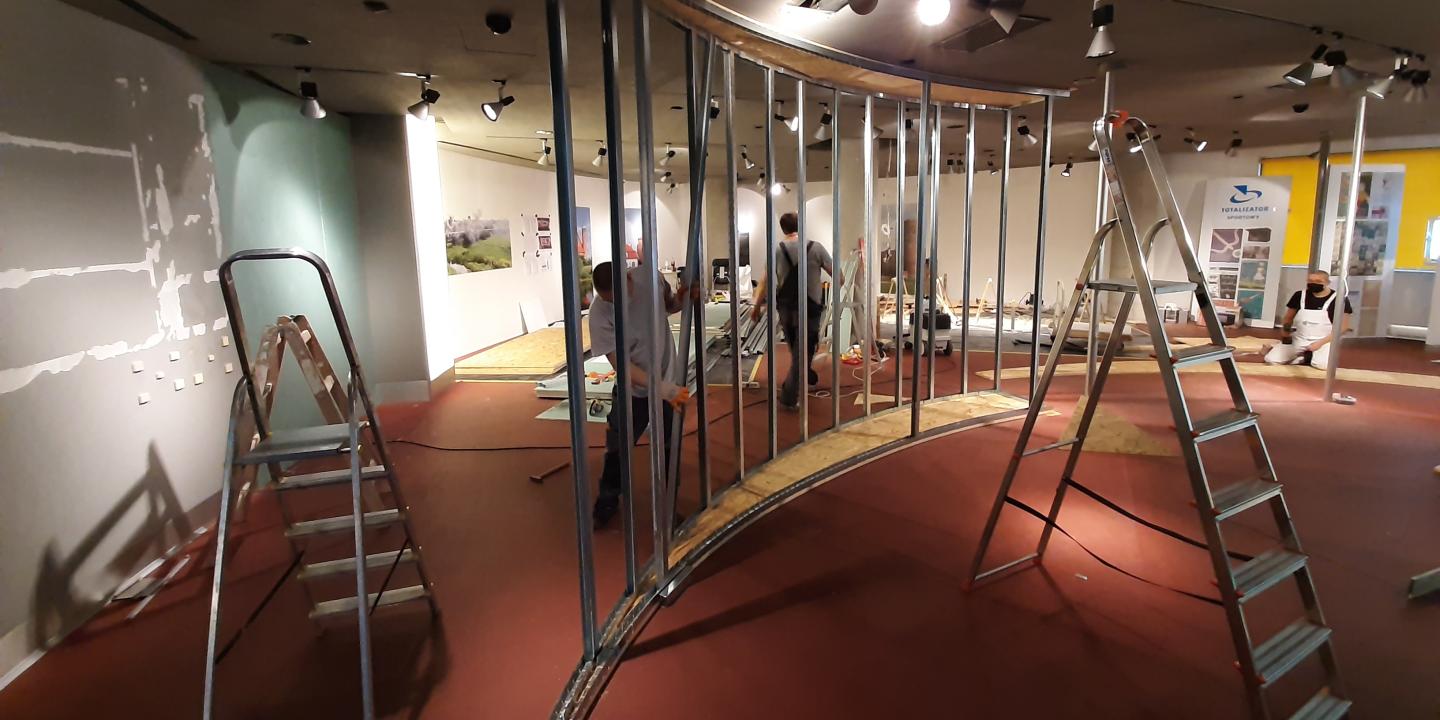 Prace remontowe prowadzone na ekspozycji