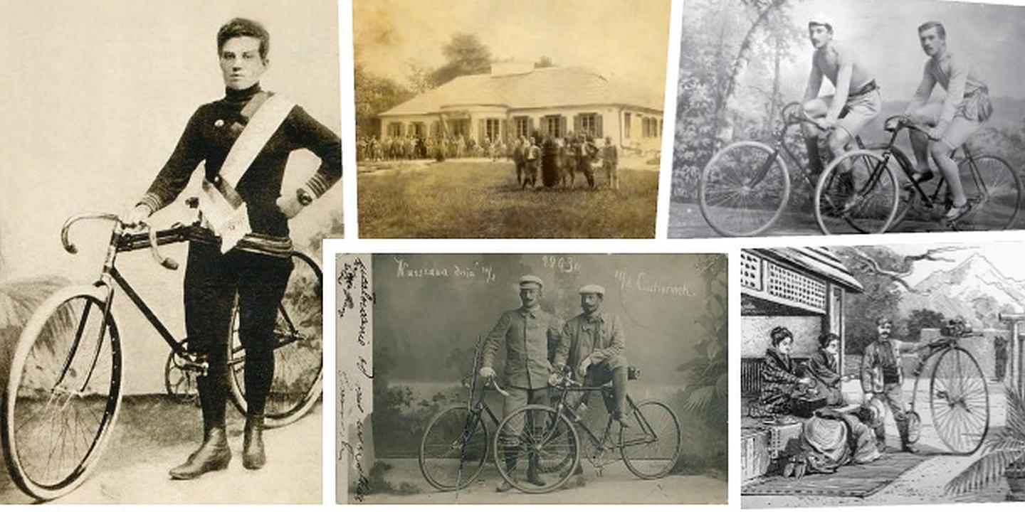 Dawni cykliści na turystycznej trasie